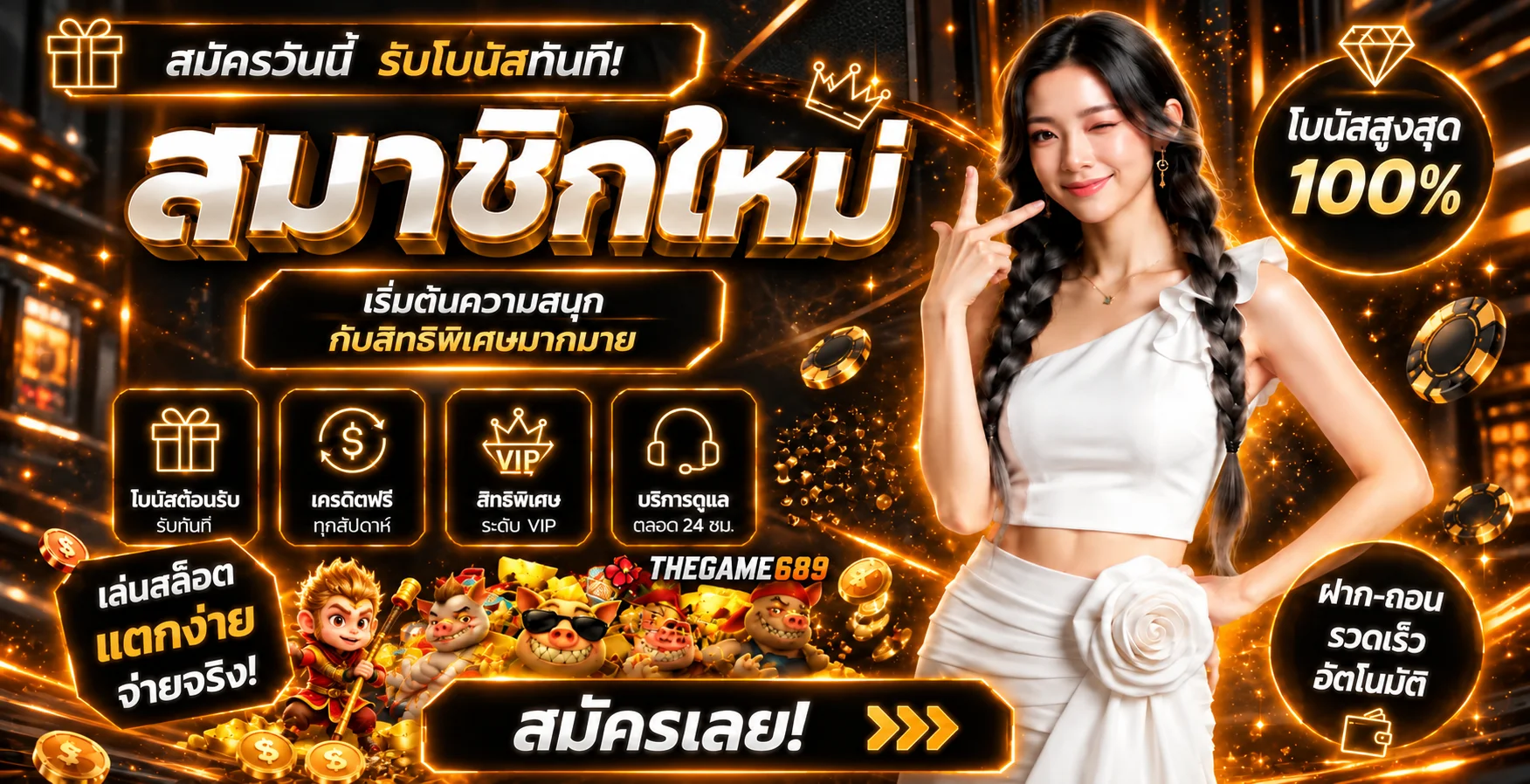แบนเนอร์สมัคร THEGAME689 พร้อมสิทธิพิเศษ